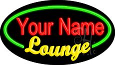 Custom Yellow Lounge Green Border Animated Neon Sign 17