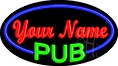 Custom Green Pub Blue Border Animated Neon Sign 17