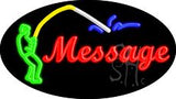 Custom In Cursive Fishing Logo Animated Neon Sign 17" Tall x 30" Wide x 3" Deep