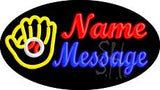 Custom Baseball Glove Animated Neon Sign 17" Tall x 30" Wide x 3" Deep