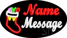 Custom Christmas Sock Animated Neon Sign 17