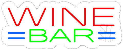 Wine Bar Contoured Clear Backing Neon Sign 13