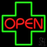 Open With Cross Logo Neon Sign 24" Tall x 24" Wide x 3" Deep