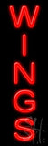 Wings Neon Sign 8" Tall x 24" Wide x 3" Deep