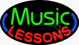 Music Lessons Neon Sign 17" Tall x 30" Wide x 3" Deep