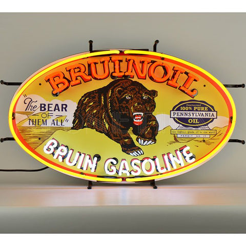 Gas - Bruinoil Bruin Gasoline Neon Sign 18