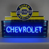 Art Deco Marquee Chevrolet Neon Sign In Steel Can 28" x 39" x 7"