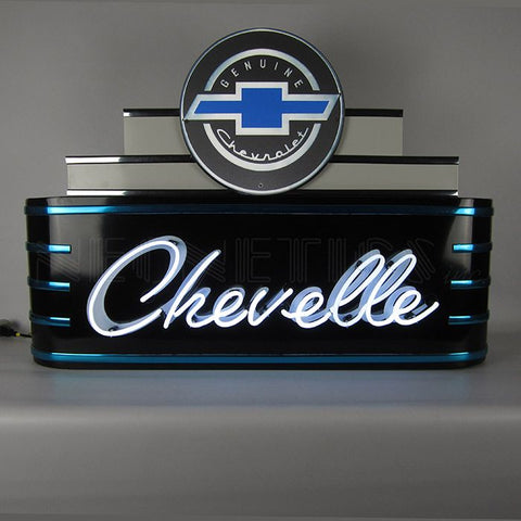 Art Deco Marquee Chevelle Neon Sign In Steel Can 28