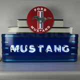 Art Deco Marquee Mustang Neon Sign In Steel Can 28" x 39" x 7"