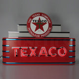 Art Deco Marquee Texaco Motor Oil Neon Sign In Steel Can 28" x 39" x 7"