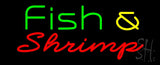 Green Fish & Shrimp Neon Sign 13" Tall x 32" Wide x 3" Deep