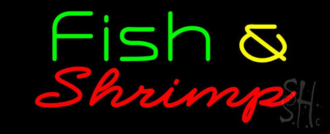 Green Fish & Shrimp Neon Sign 13