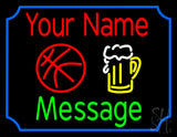 Custom Beer Glass And Basketball Neon Sign 24" Tall x 31" Wide x 3" Deep