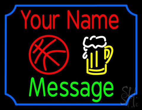 Custom Beer Glass And Basketball Neon Sign 24