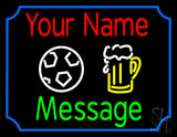 Custom Beer Glass And Football Neon Sign 24" Tall x 31" Wide x 3" Deep