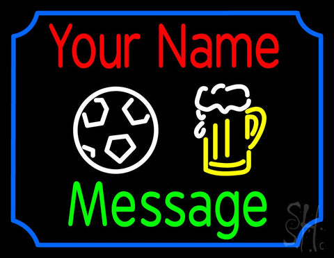 Custom Beer Glass And Football Neon Sign 24