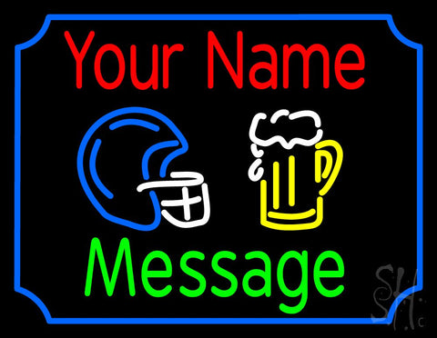 Custom Beer Glass And Helmet Neon Sign 24
