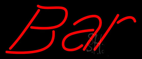 Red Bar With Blue Border Neon Sign 10