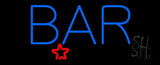 Blue Bar With Star Neon Sign 13" Tall x 32" Wide x 3" Deep