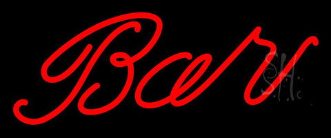 Cursive Red Bar Neon Sign 10
