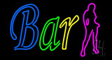 Double Stroke Bar With Girl Neon Sign 20" Tall x 37" Wide x 3" Deep