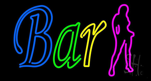 Double Stroke Bar With Girl Neon Sign 20