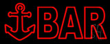 Double Stroke Red Bar With Anchor Neon Sign 13" Tall x 32" Wide x 3" Deep