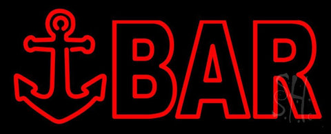 Double Stroke Red Bar With Anchor Neon Sign 13
