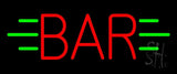 Red Bar With Green Lines Neon Sign 10" Tall x 24" Wide x 3" Deep