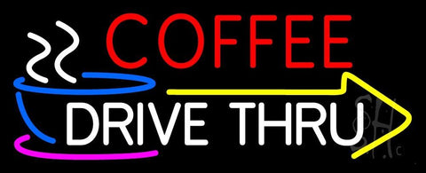 Coffee Drive Thru With Yellow Arrow Neon Sign 13