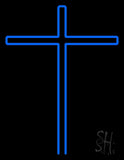 Blue Christian Cross Neon Sign 31" Tall x 24" Wide x 3" Deep