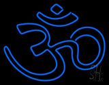 Blue Om Neon Sign 24" Tall x 31" Wide x 3" Deep