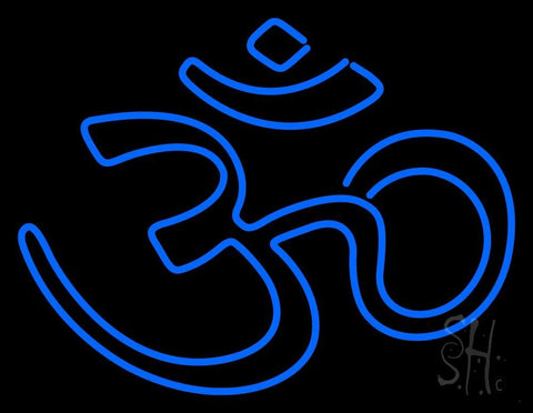 Blue Om Neon Sign 24