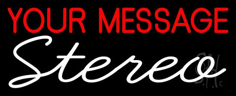 Custom Cursive Stereo White Neon Sign 13