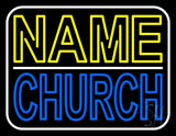 Custom Blue Double Stroke Church Neon Sign 24" Tall x 31" Wide x 3" Deep