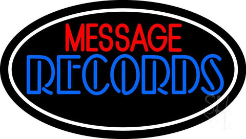 Custom Blue Double Stroke Records White Border Neon Sign 17