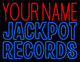 Custom Blue Jackpot Records Block Neon Sign 24" Tall x 31" Wide x 3" Deep