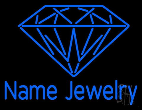 Custom Blue Jewelry Neon Sign 24