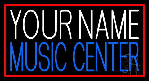 Custom Blue Music Center Red Border Neon Sign 20