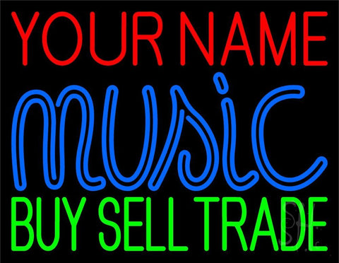Custom Blue Music Green Buy Sell Trade Neon Sign 24