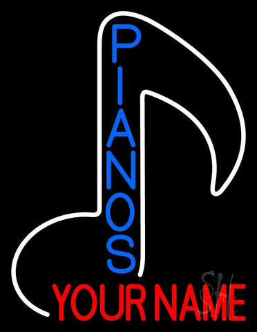 Custom Blue Pianos Vertical Neon Sign 31
