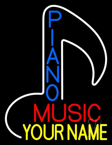 Custom Blue Pianos Vertical Red Music Neon Sign 31