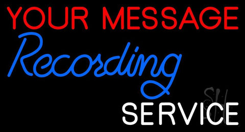Custom Blue Recording White Service Neon Sign 20
