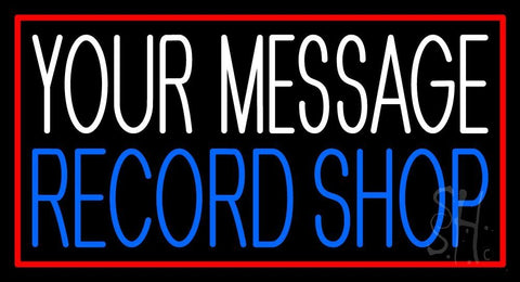 Custom Blue Record Shop Red Border 1 Neon Sign 20