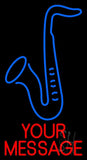 Custom Blue Saxophone Logo Neon Sign 37" Tall x 20" Wide x 3" Deep