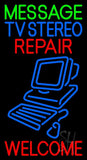 Custom Blue Tv Stereo Red Repair Neon Sign 37" Tall x 20" Wide x 3" Deep