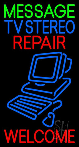 Custom Blue Tv Stereo Red Repair Neon Sign 37