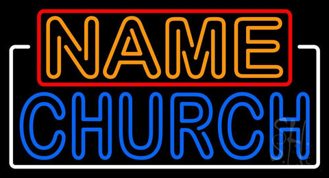 Custom Double Stroke Church With Border Neon Sign 20