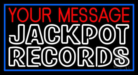 Custom Double Stroke White Records Block Neon Sign 20