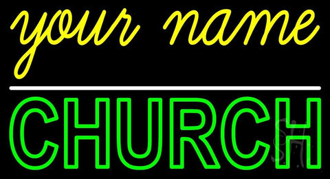 Custom Green Double Stroke Church Neon Sign 20
